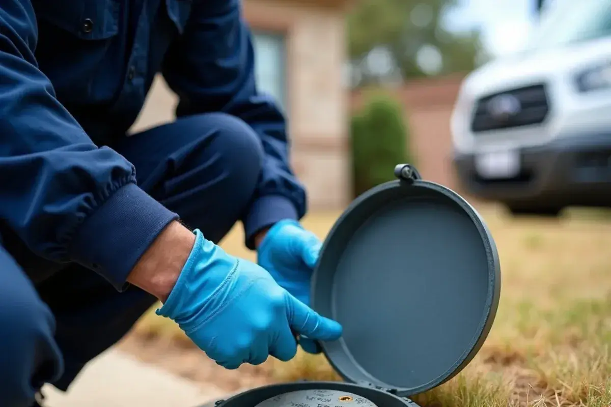 Water meter leak indicator checked during a meter test in Georgetown TX