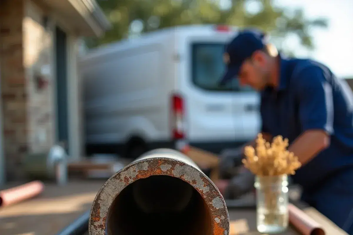 Cut section of rust-choked galvanized supply pipe from a ranch home near Georgetown TX