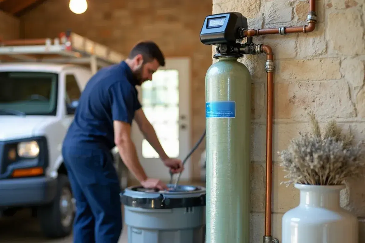 Water softener with a sediment filter on a rural well system near Florence TX