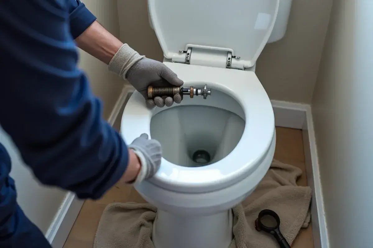 New toilet fill valve fitted during a rental make-ready in Harker Heights TX