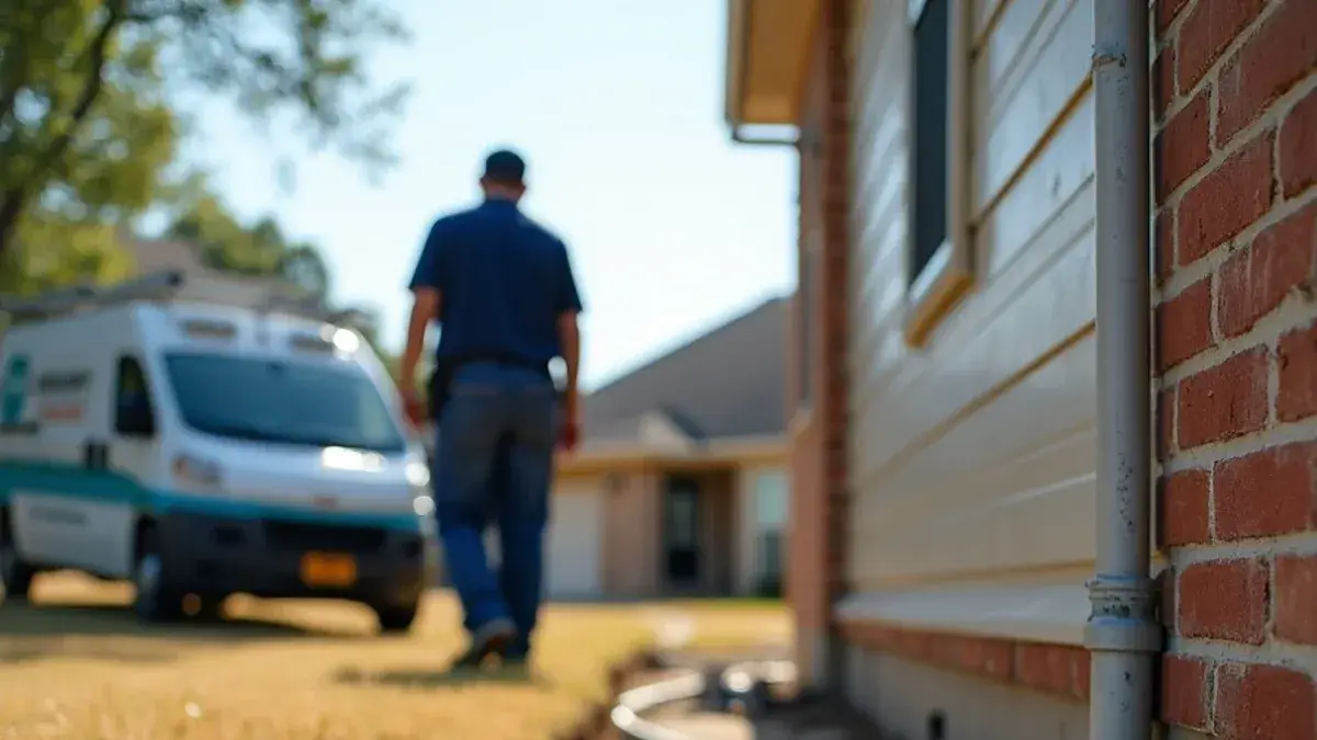 Late-summer dry ground along the slab of a newer subdivision home in Nolanville TX