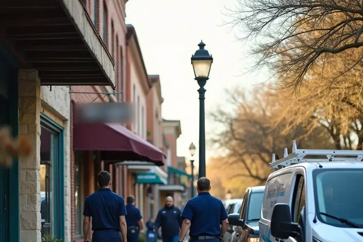 Historic brick main street storefronts in Belton TX