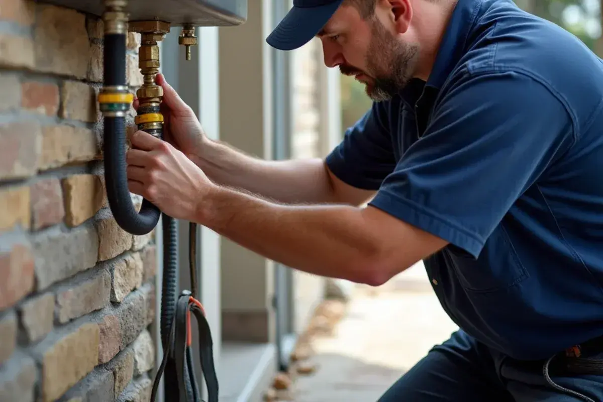 New larger gas line run to a tankless water heater in Georgetown TX